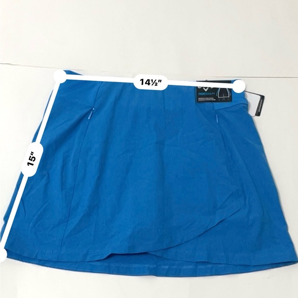 Callaway Golf Opti Dri Stretch Truesculpt Ibiza Blue Split Skort w Pockets Sz S - Picture 7 of 13